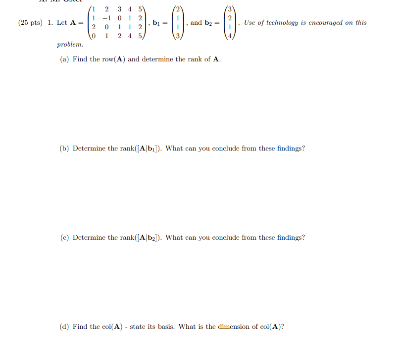 Solved 1 2 1 -1 Use of technology is encouraged on this 1 3 | Chegg.com