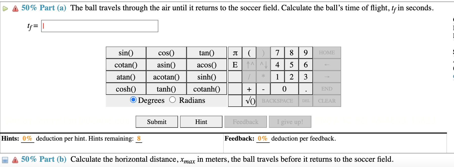 Solved (8\) Problem 8 A soccer ball is kicked from ground