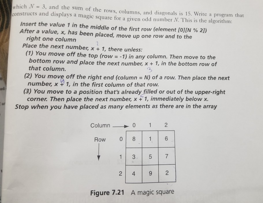 Solved 15. Computation A magic square is a square of Chegg