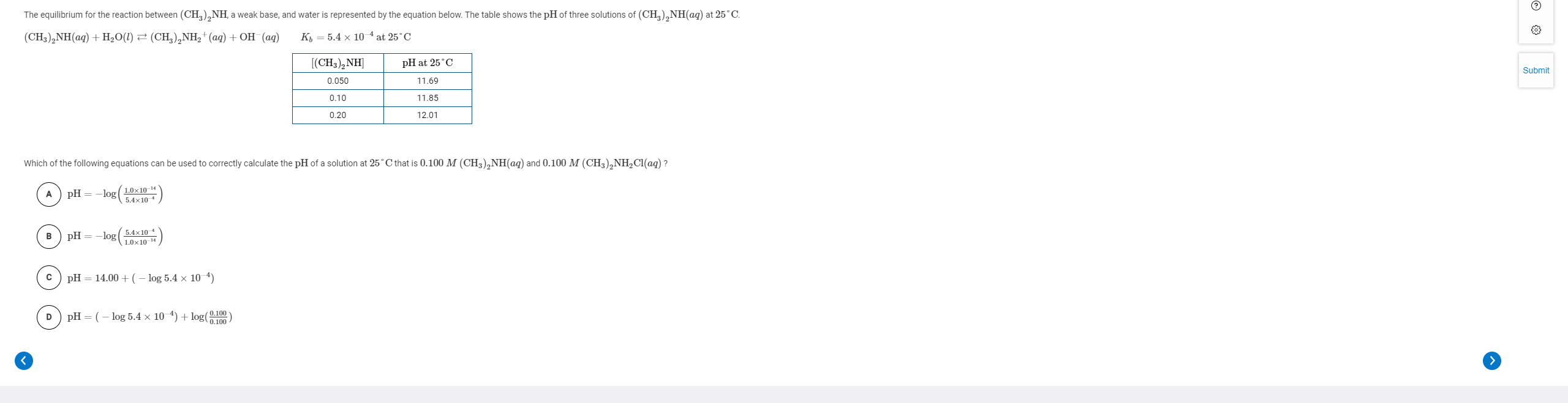 Solved: The Equilibrium For The Reaction Between (CH3)2NH(... | Chegg.com