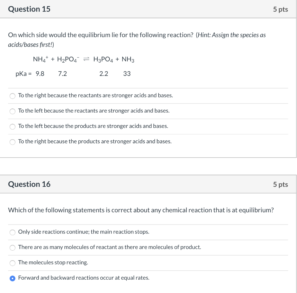 Solved Question 10 5 pts You are working in a chemistry lab, | Chegg.com