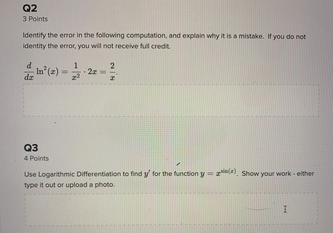 Solved Q2 3 Points Identify the error in the following | Chegg.com