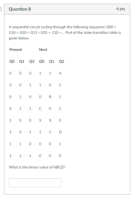 Solved Question 2 4 pts For the circuit shown below, the | Chegg.com
