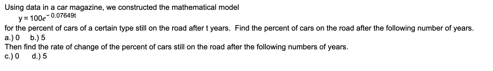 Car Model Math Solved Using data in a car magazine, we constructed the | Chegg.com