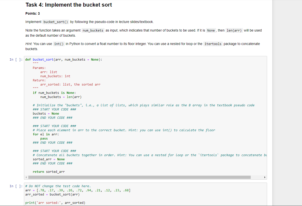Solved subject is algorithms The code is in python 3 Please | Chegg.com