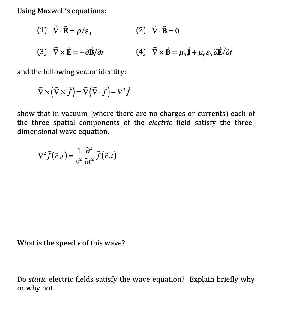 Using Maxwell S Equations 1 7 E P ɛ 2 Vb0 3 Y Chegg Com