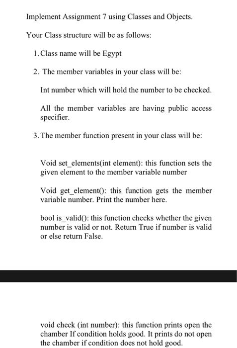 Solved Implement Assignment 7 using Classes and Objects Your | Chegg.com