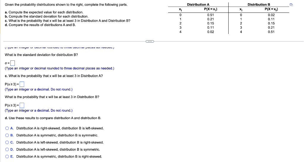 Solved Given The Probability Distributions Shown To The | Chegg.com