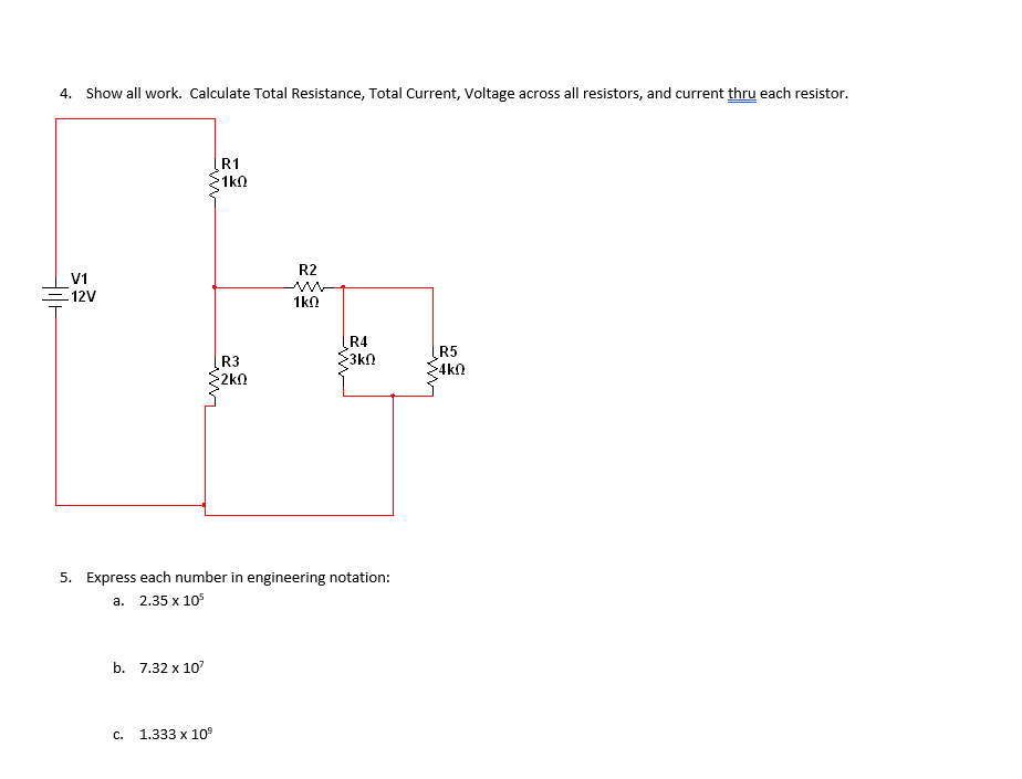 Solved Show all work. Calculate Total Resistance, Total | Chegg.com