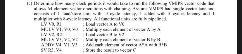 Solved (c) Determine how many clock periods it would take to | Chegg.com