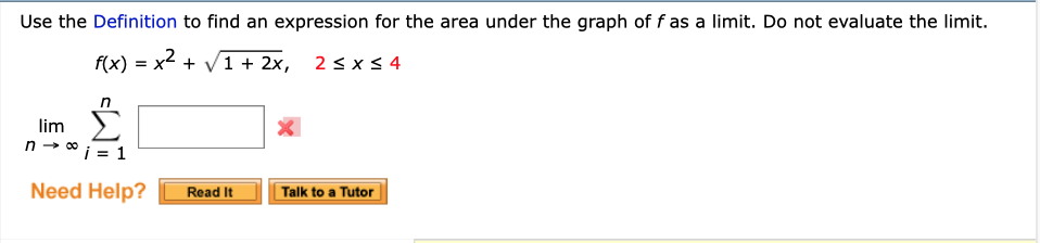 Solved Use The Definition To Find An Expression For The Area