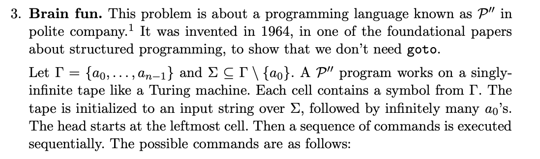 Solved 3. Brain fun. This problem is about a programming | Chegg.com