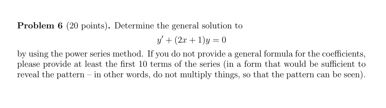 Solved Problem 6 (20 points). Determine the general solution | Chegg.com