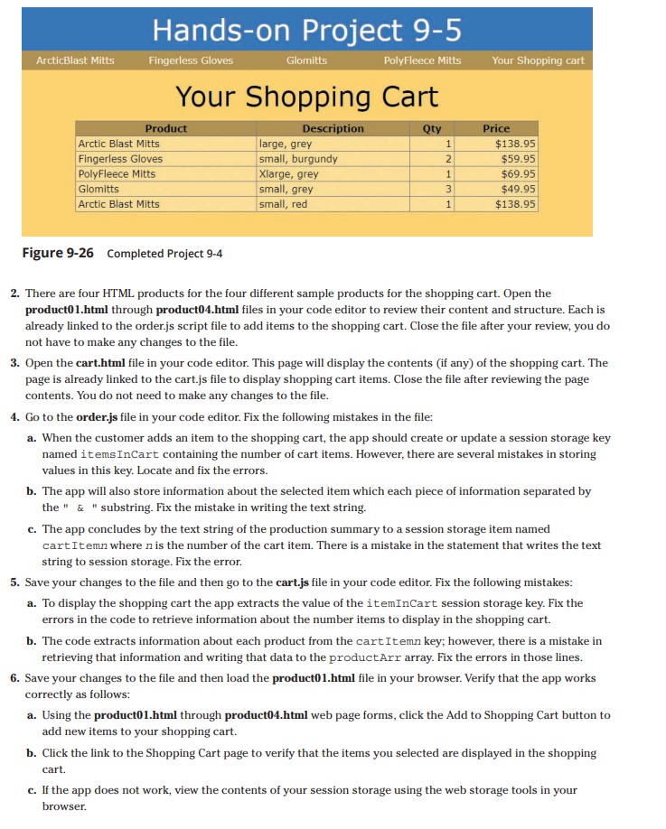 Your Shopping Cart Figure 9-26 Completed Project 9-4 | Chegg.com