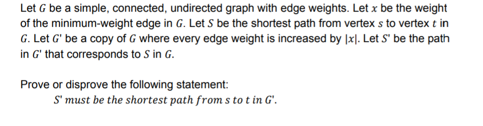 Solved Let G be a simple, connected, undirected graph with | Chegg.com