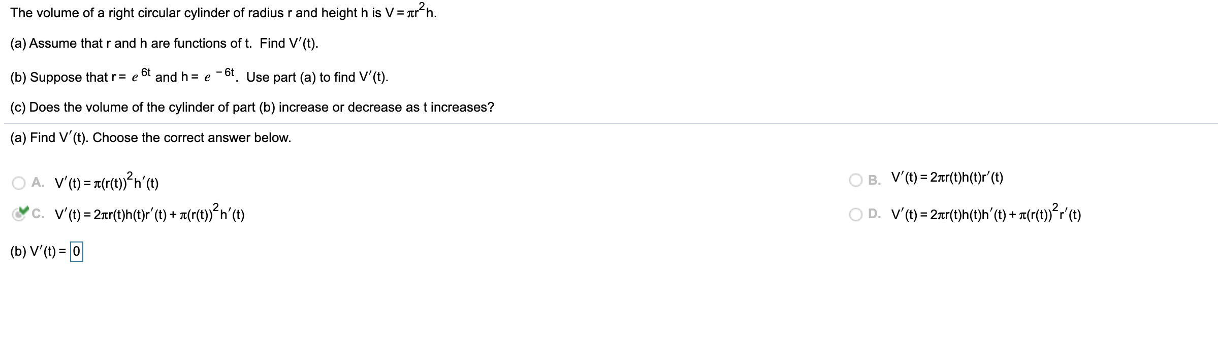 Solved Looking For Part B Solution And Does Volume Inc Chegg Com