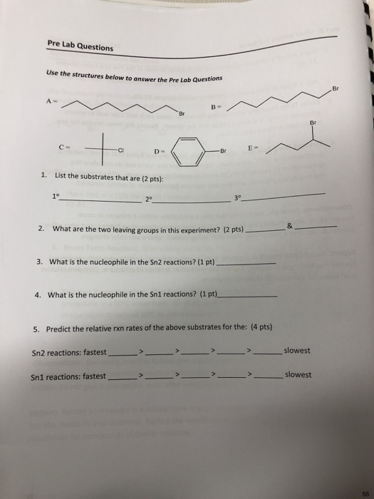 Solved Pre Lab Questions Use the structures below to answer | Chegg.com