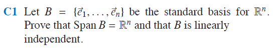 Solved C1 Let B = {₁,...,n} Be The Standard Basis For R". | Chegg.com