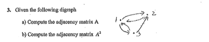 Solved 3. Given the following digraph a) Compute tho | Chegg.com