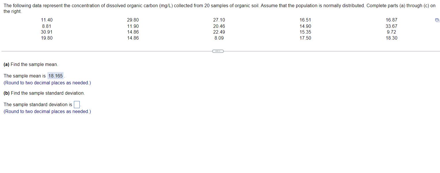solved-the-right-a-find-the-sample-mean-the-sample-mean-chegg