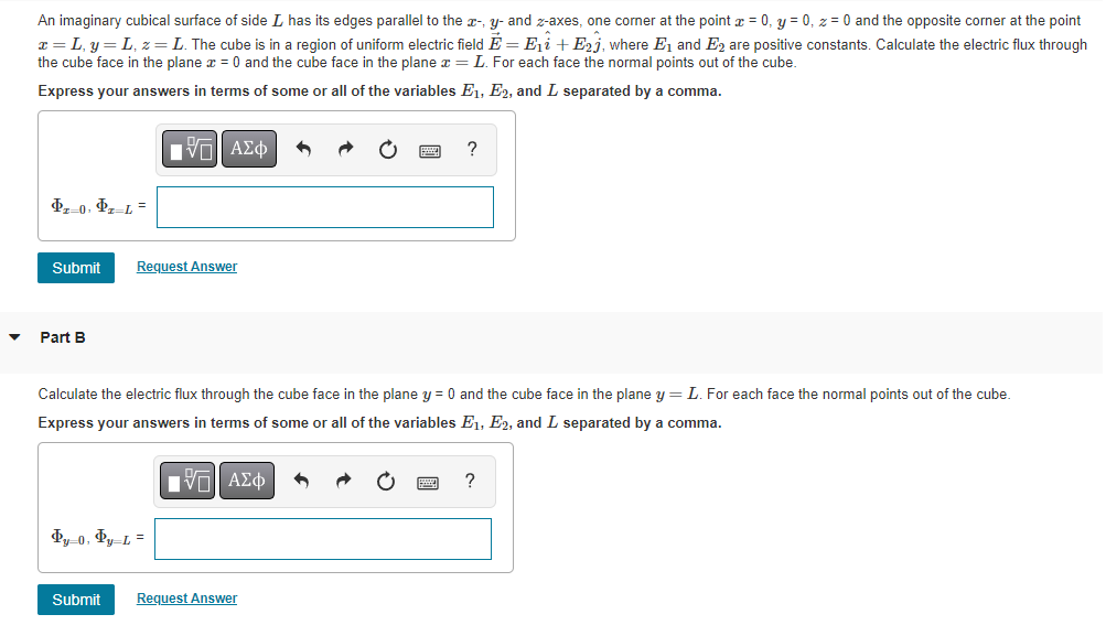 Solved An imaginary cubical surface of side L has its edges