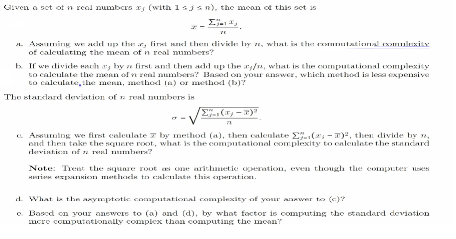 Solved xˉ=n∑j=1nxj. a. Assuming we add up the xj first and 