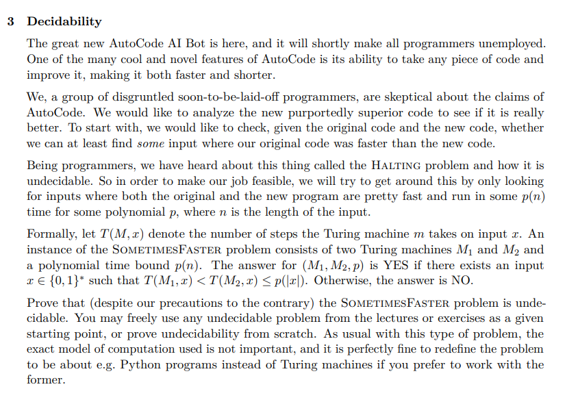 Solved Decidability The great new AutoCode AI Bot is here, | Chegg.com