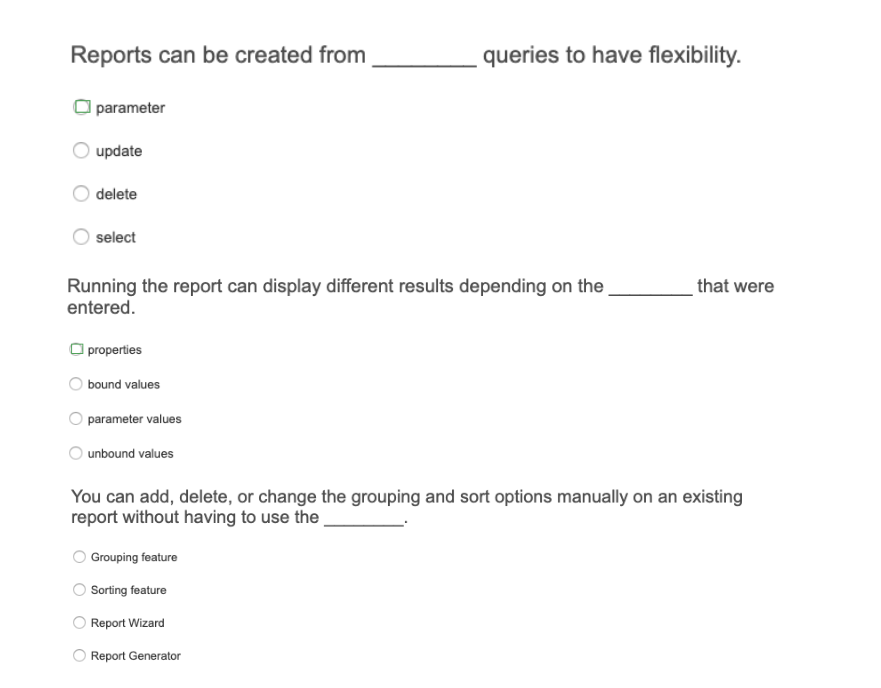 Question Reports Solved Reports can be created from queries to have | Chegg.com