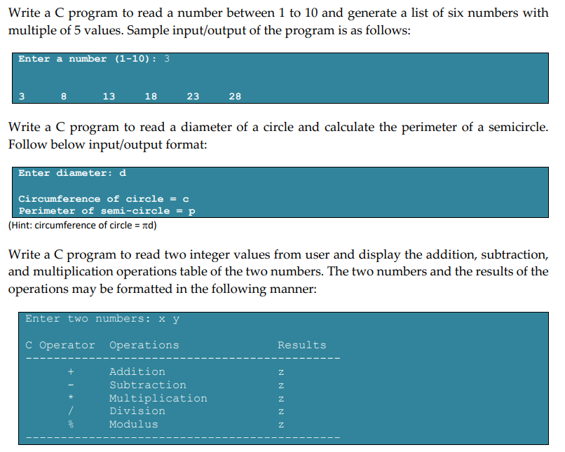 Solved Write a C program to read a number between 1 to 10 | Chegg.com