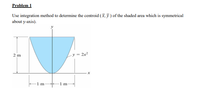 Solved Use integration method to determine the centroid (x, | Chegg.com