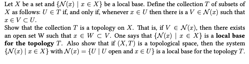 Solved Let X be a set, and for every x∈X, let there be given | Chegg.com
