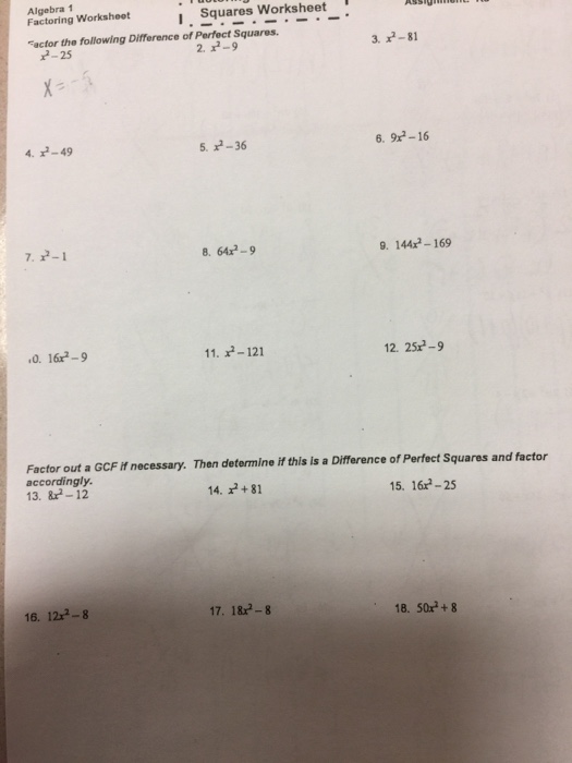 Factoring Worksheet Algebra 1 - Promotiontablecovers