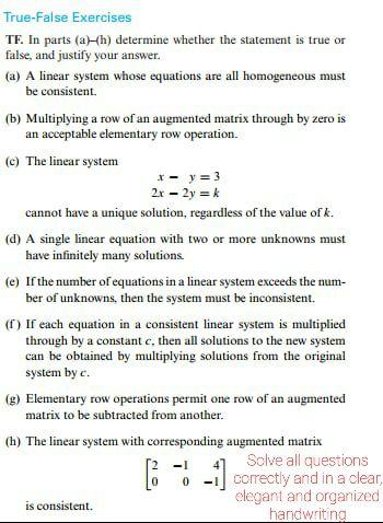 Solved True False Exercises TF. In parts ah h determine Chegg