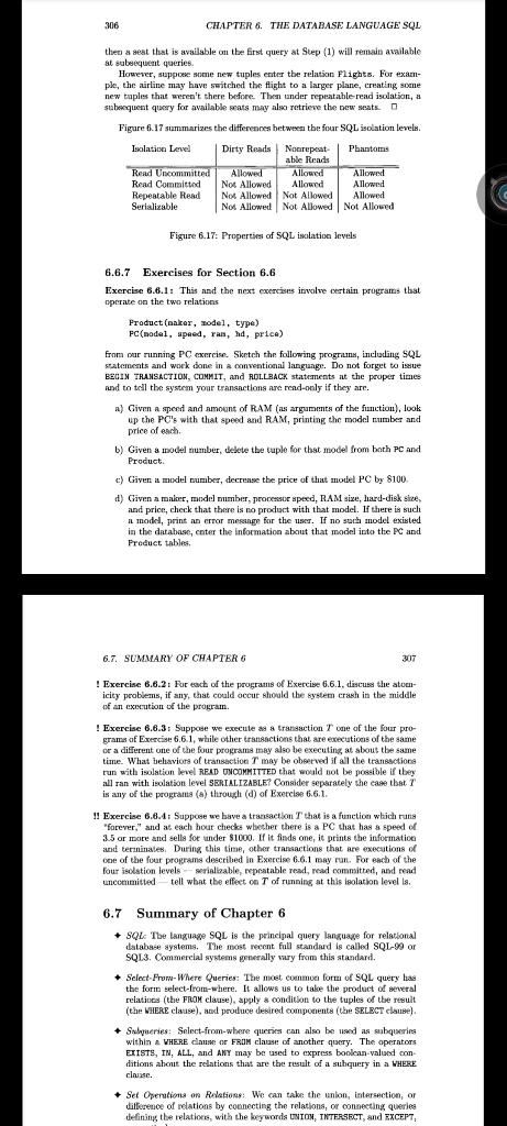 Solved 306 CHAPTER 6. THE DATABASE LANGUAGE SQL then a sest | Chegg.com