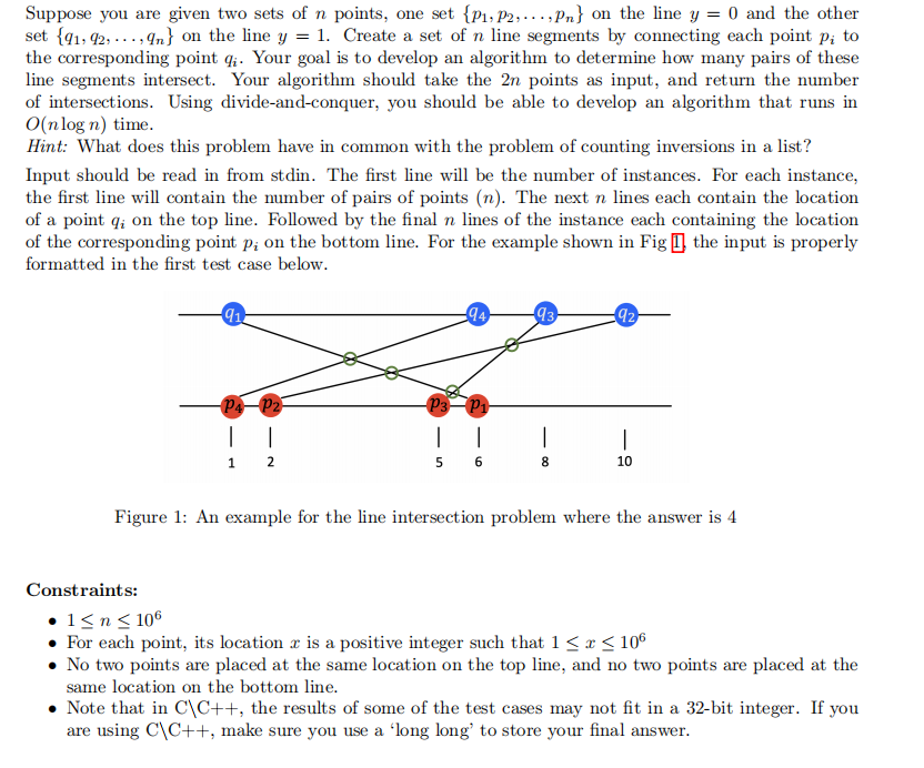 Solved Suppose you are given two sets of n points, one set | Chegg.com