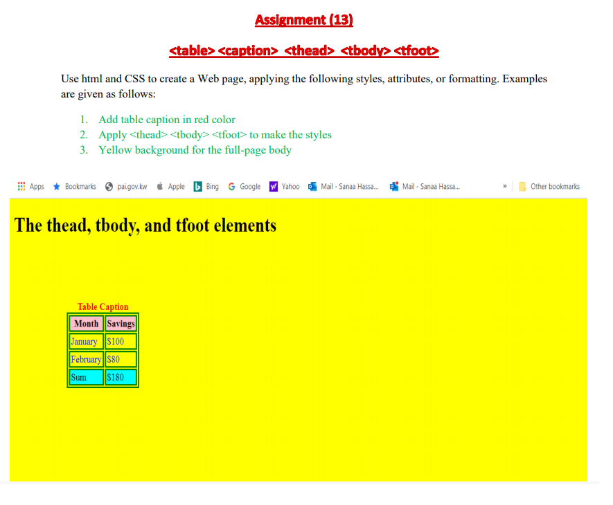 Solved Assignment (13) Use Html And CSS To Create A Web | Chegg.com