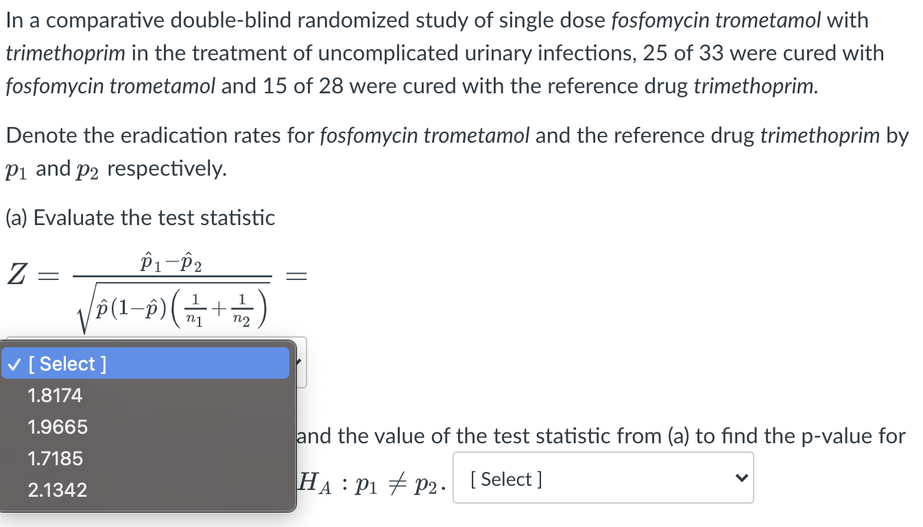 Solved In a comparative double-blind randomized study of