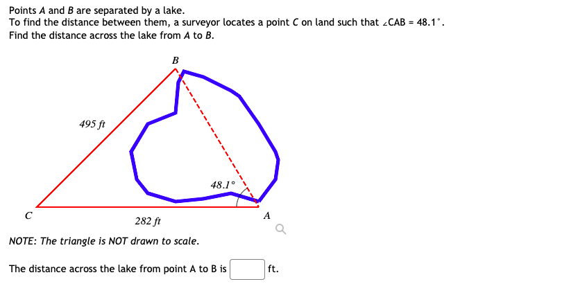 Solved Points A and B are separated by a lake. To find the | Chegg.com