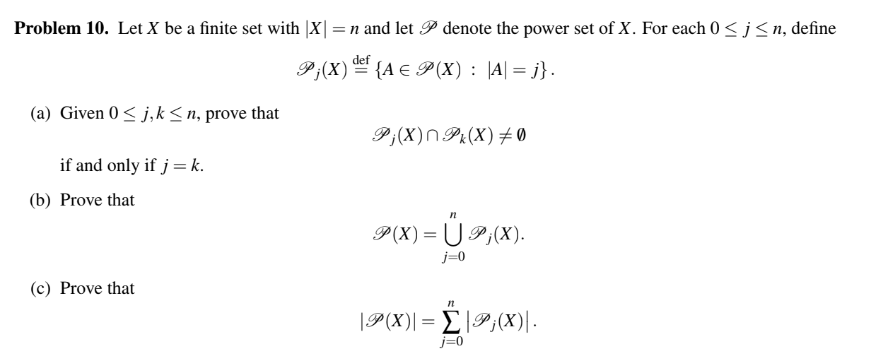 Solved N And Let P Denote The Power Set Of X For Each 0 Chegg Com