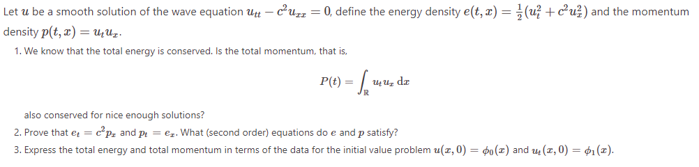 Solved Let u be a smooth solution of the wave equation | Chegg.com