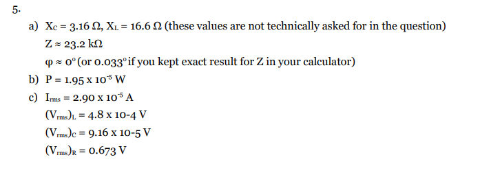 Solved 5. A voltage, V (t) = 0.95 sin (754t), is applied to | Chegg.com