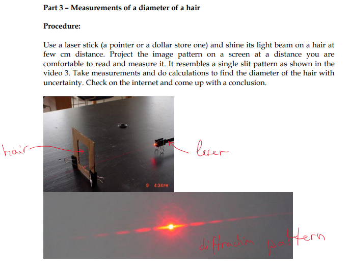 Solved Procedure: Obtain a laser stick, such as a pointer or | Chegg.com