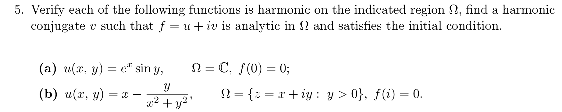 Solved 5. Verify each of the following functions is harmonic | Chegg.com