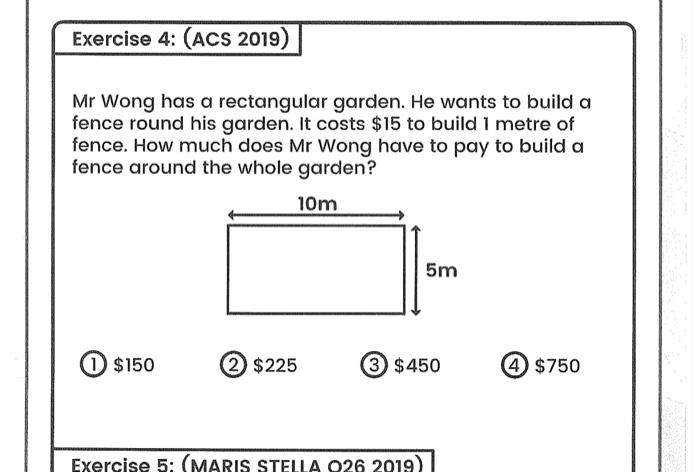 Solved 5. (Exercise 4) Mr. Wong has a rectangular garden. He | Chegg.com