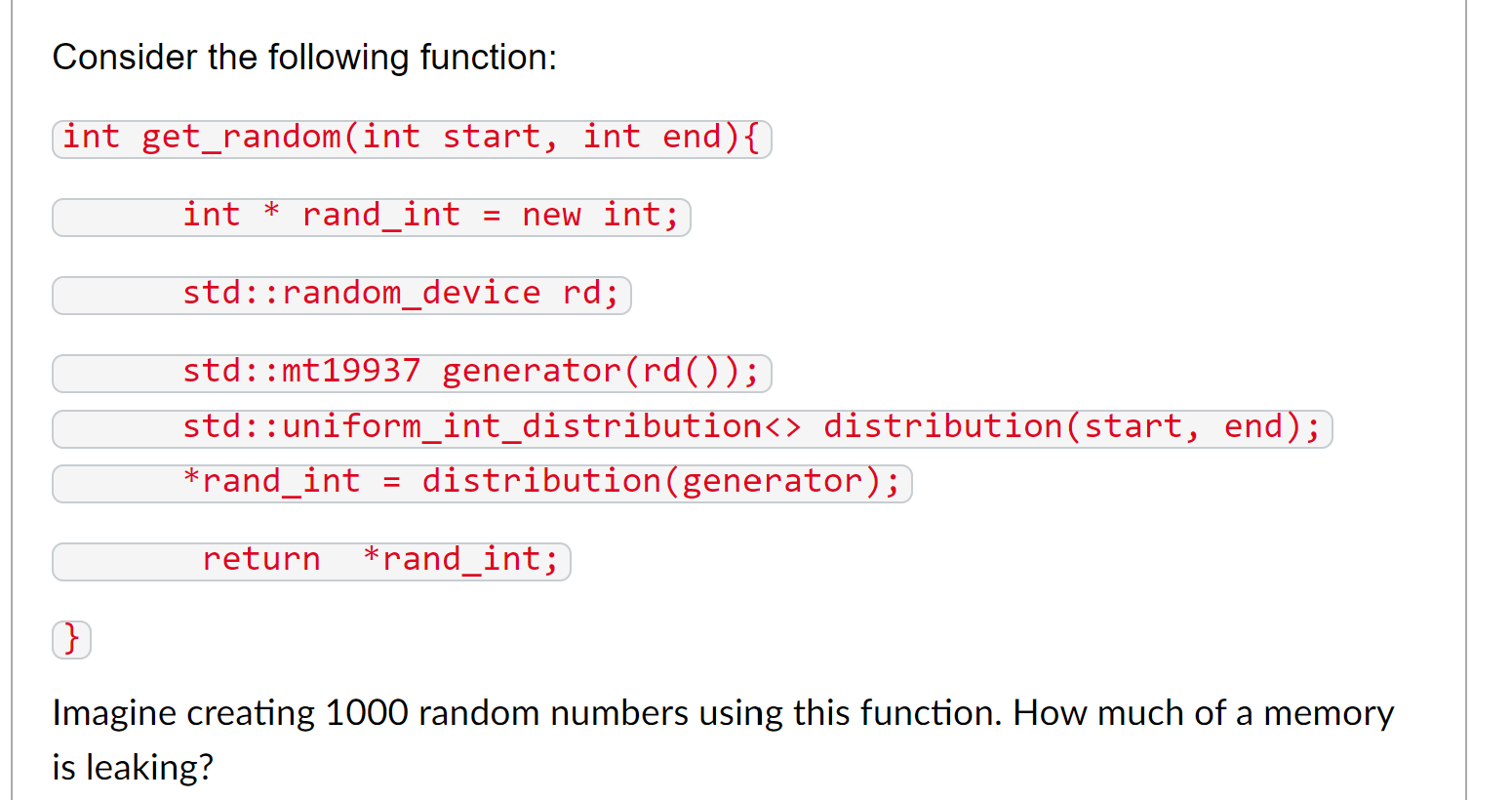 Solved Consider the following function: int get_random(int | Chegg.com