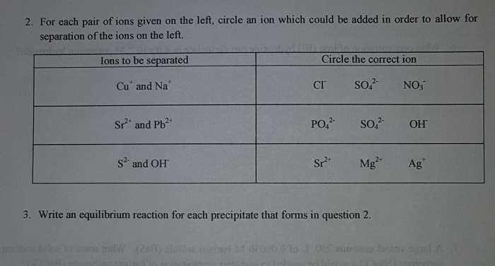 Solved 2. For each pair of ions given on the left, circle an | Chegg.com