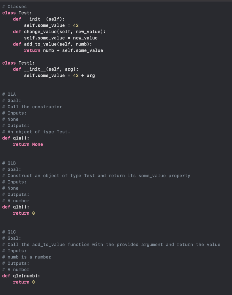 Solved Classes class Test def __init__(self)