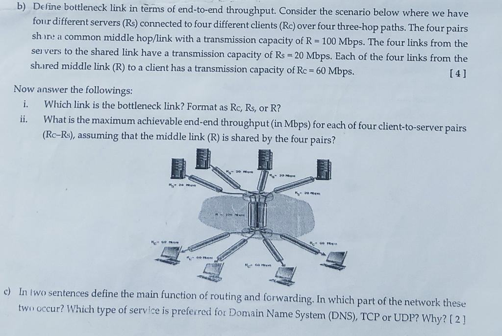 Solved Course: Computer Networks Answer B,c Both Question | Chegg.com