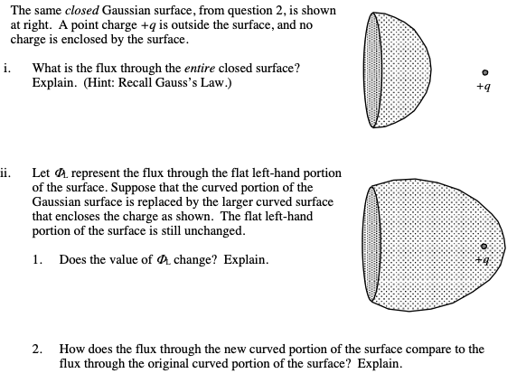 Solved The same closed Gaussian surface, from question 2, is | Chegg.com