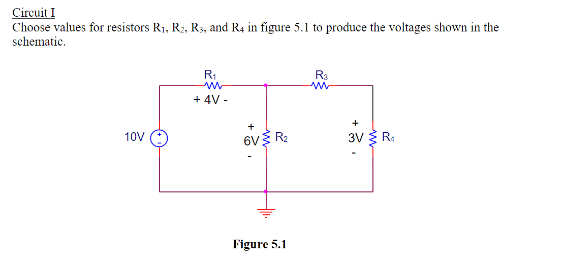 Solved Circuit I Choose values for resistors R1, R2, R3, and